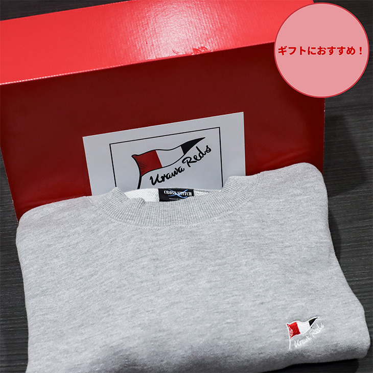 ワンポイントフラッグ刺繍トレーナー (ギフトボックス入り)/グレー