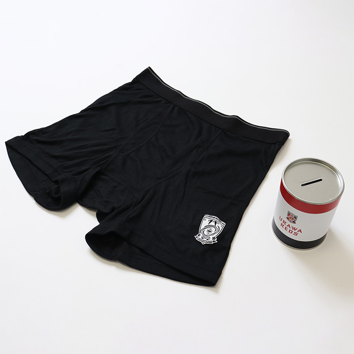 缶入りボクサーパンツ（ブラックｘエンブレム）
