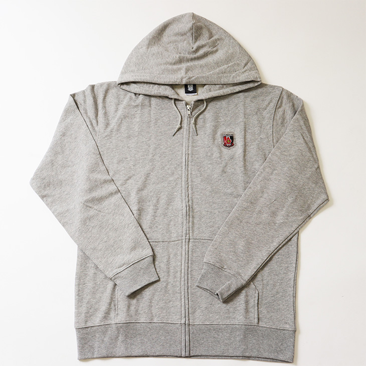 ぷにぷにパーカー エンブレム/グレー