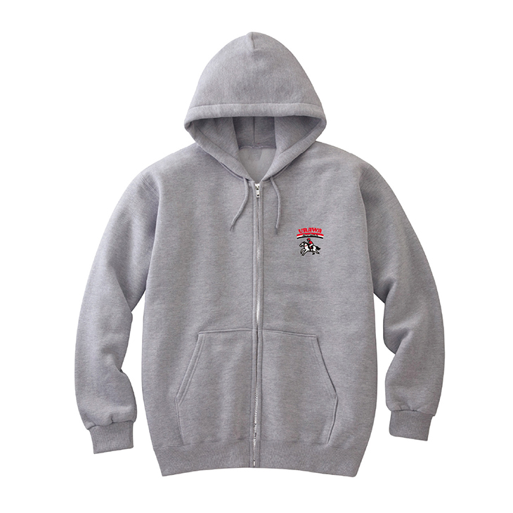 【ウラワ・ステッチ】ジップパーカー/杢グレー〈6月下旬から順次お届け〉