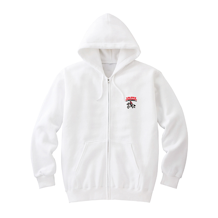 【ウラワ・ステッチ】ジップパーカー/ホワイト〈6月下旬から順次お届け〉