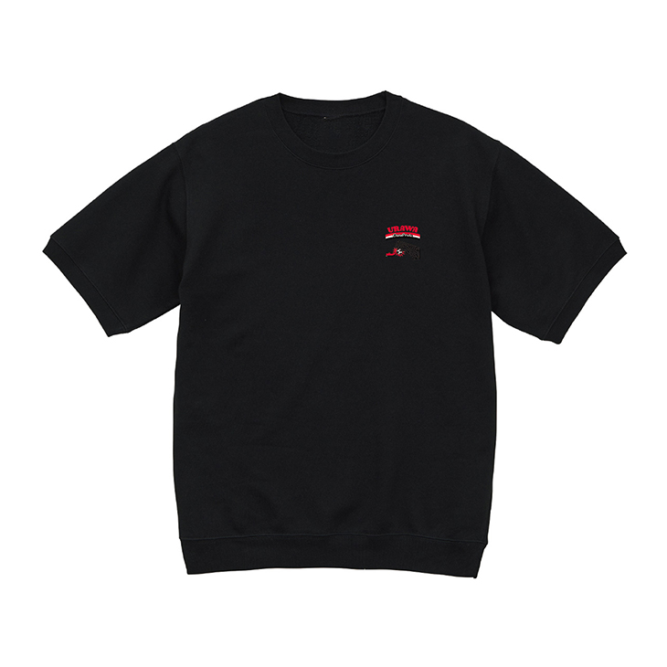 【ウラワ・ステッチ】ショートスリーブスウェット/ブラック〈6月下旬から順次お届け〉