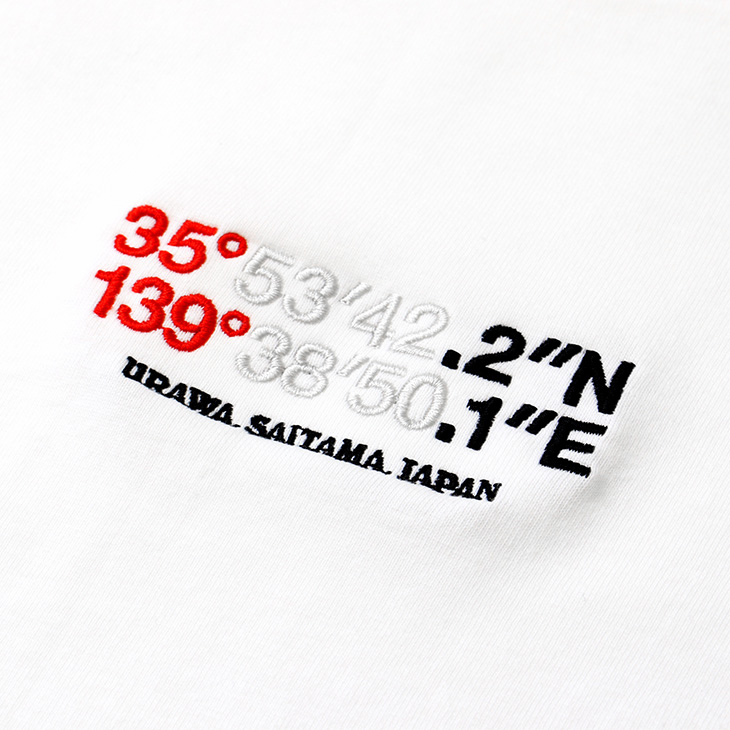 浦和座標 刺繍Tシャツ/白 | 浦和レッズオンラインショップ